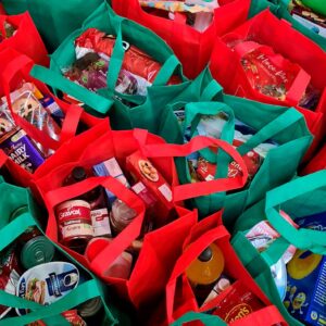 A food hamper for a family