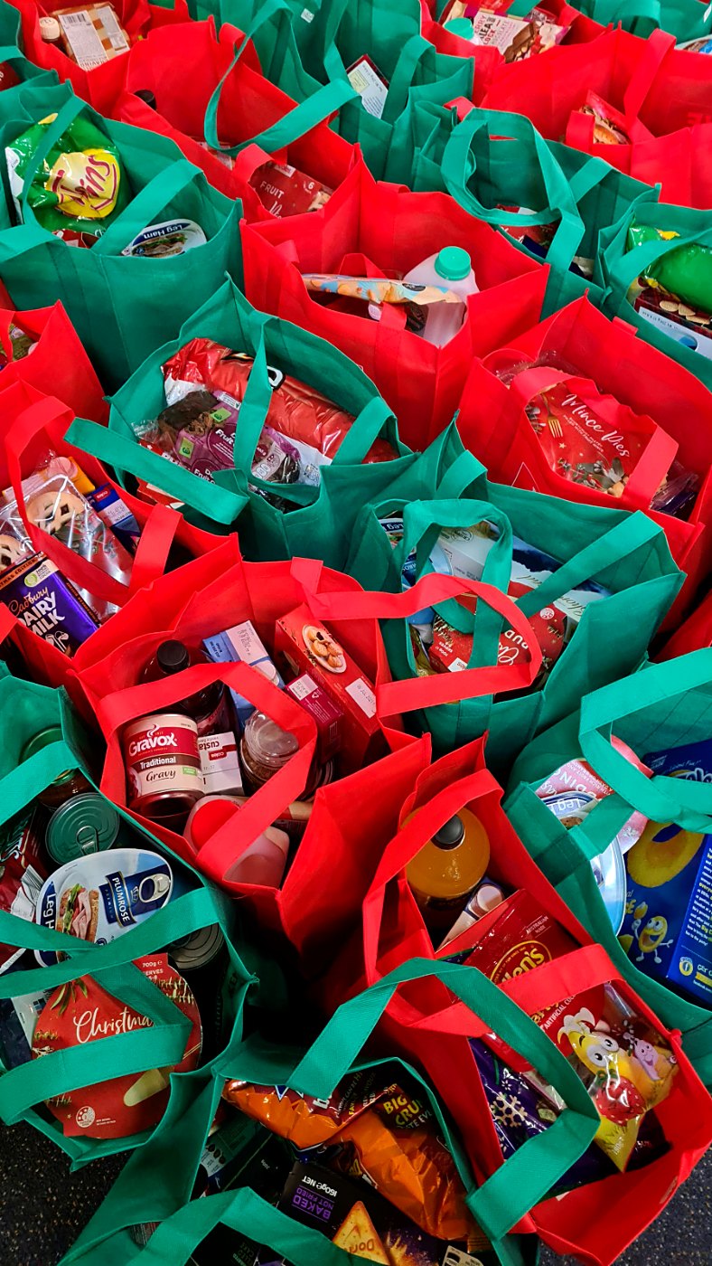 A food hamper for a family