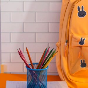 A backpack full of school supplies