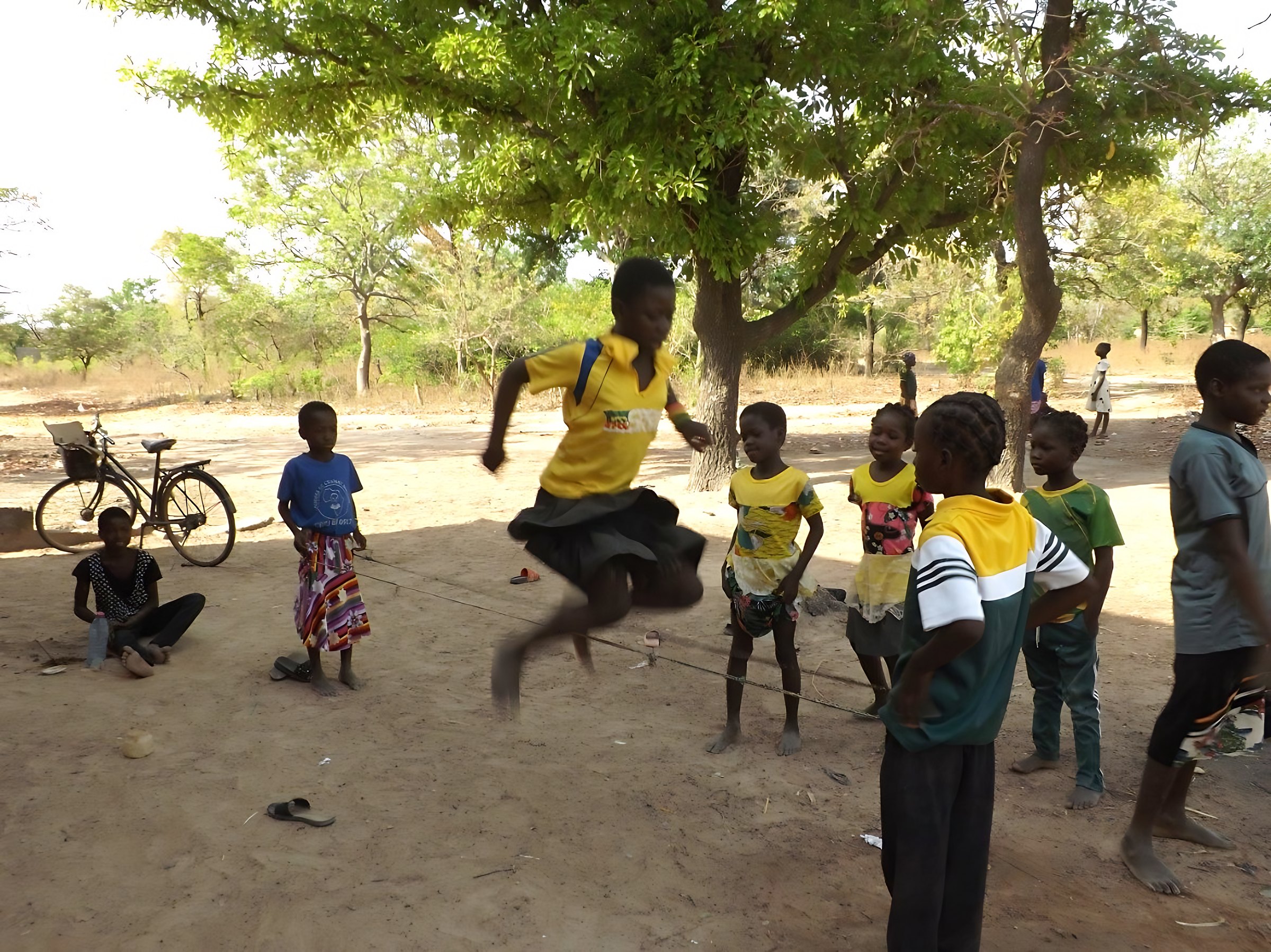 Children playing in the school yard at break time